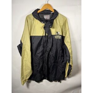 Terry Apparel Georgia Tech Yellow Jackets Windbreaker Jacket Mens XXL Black Gold